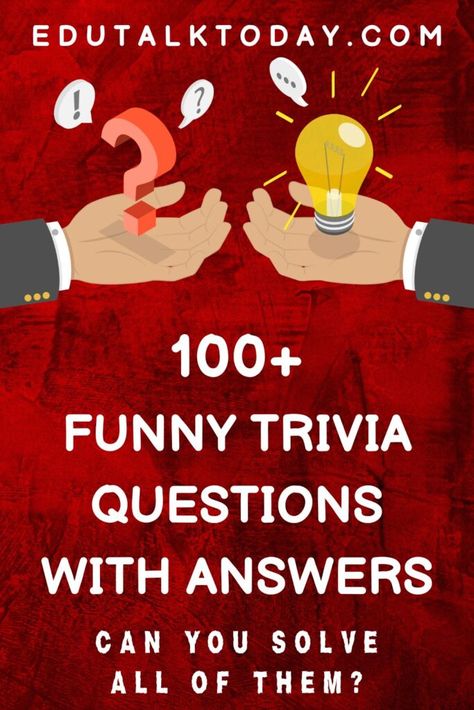 105 Funny Trivia Questions and Answers - EduTalkToday Funny Trivia Questions And Answers For Adults, World Trivia Questions And Answers, Ice Breakers For Senior Citizens, Trivia Questions And Answers For Seniors, Questions And Answers Games, Trivia Questions And Answers For Adults, Funny Trivia Questions And Answers, Senior Trivia, Fun Trivia Questions And Answers