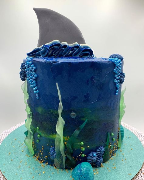 Shark Fin Cake, Shark Birthday Cake, Birthday Cake Fondant, Shark Birthday Cakes, Cake Fondant, Art Details, Shark Fin, Shark Birthday, Sugar Art