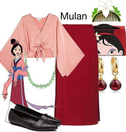 Mulan Hair Comb, Mulan Costume Diy, Mulan Halloween, Modern Disney Outfits, Mulan Disneybound, Mulan Outfit, Merida Costume, Disney Bound Outfits Casual, Outfit Ideas For Party