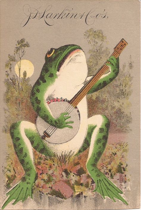 Frog With Banjo, Frog Rock, Banjo, Post Cards, Vintage Postcards, Rock And Roll, Art Inspo, Tatting, Projects To Try