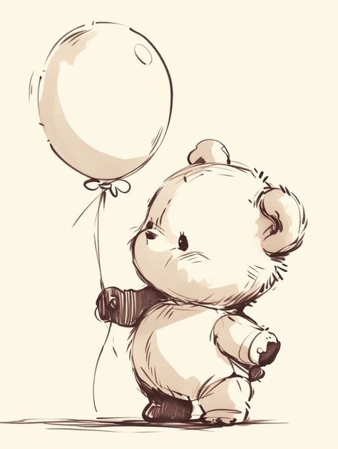 Tady Bear Drawing, Cute Drawings Bear, Cute Animals Drawings Cartoon, How To Draw Teddy Bear, Simple Teddy Bear Drawing, Cute Bear Sketch, Baby Bear Drawing, Drawing Of Teddy Bear, Teddy Sketch