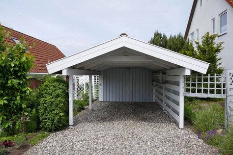 British Home Design, Gable Carport, Boat Storage Ideas, Prefab Carport, Carport Makeover, Construction Garage, Carport Design, Wooden Carports, Carport Modern