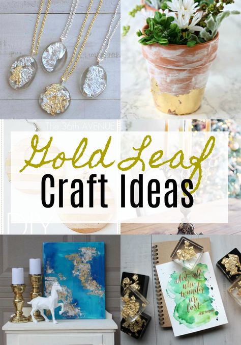 Beautiful Gold Leaf Craft Ideas via @resincraftsblog Gold Leaf Foil Diy Projects, Gold Leaf Ideas Projects, Gold Leaf Crafts, Diy Gold Leaf Art, How To Use Gold Foil Flakes, How To Gold Leaf, Gold Leaf Projects, How To Use Gold Leaf Sheets, Gold Leaf Ideas