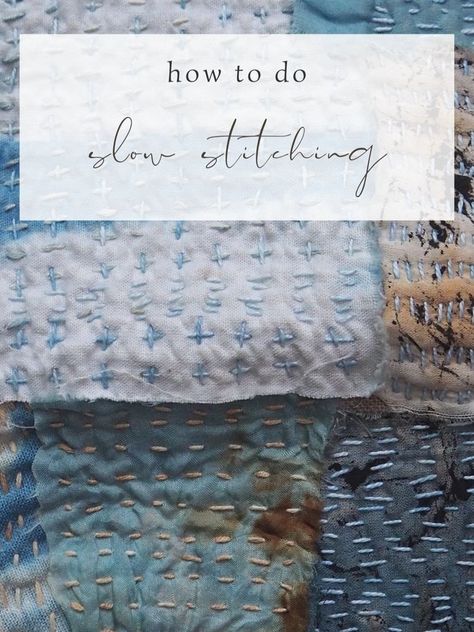 5 ways to make your slow stitching project look amazing — petalplum Mini Collage, Improv Quilt, Boro Stitching, Improv Quilting, Textile Art Embroidery, Textile Wall Hangings, Fabric Pouch, Fabric Kit, Pink Quilts