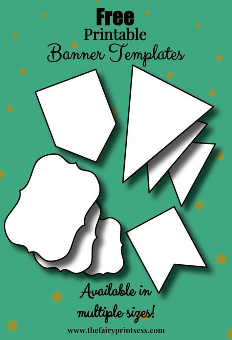 The ultimate free printable banner templates!  Available in multiple sizes and shapes including triangle, swallowtail/guidon, scalloped, and triangle tip.  Easy to download PDF files print beautifully on any 8.5" by 11" paper you choose! Printable Letter Banner Free, Molde, Patchwork, Free Printable Banners Editable, Birthday Banner Templates Free Printable, Printable Bunting Template, Pennant Template Free Printable, Printable Birthday Banner Template, Printable Pennant Flag