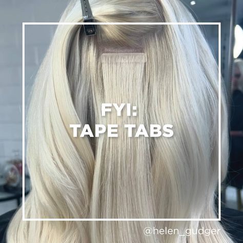 blonde tape hair with injection tape tab showing.  copy reads FYI Tape Tabs Tape In Hair Extensions Before And After, Tape Hair Extensions, Hair Extensions Before And After, Diy Tape, Quick Hair, Tape In Extensions, Tape In Hair Extensions, Quick Hairstyles, Diy Hair