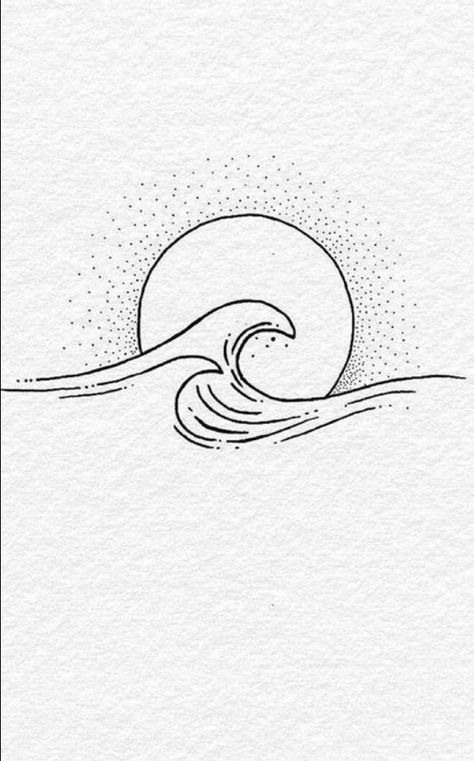 Ocean Drawing Easy, Ocean Wave Drawing, Surfboard Drawing, Waves Sketch, Sketch Ideas Easy, Drawing Ocean, Surf Drawing, Beach Sketches, Ocean Drawing