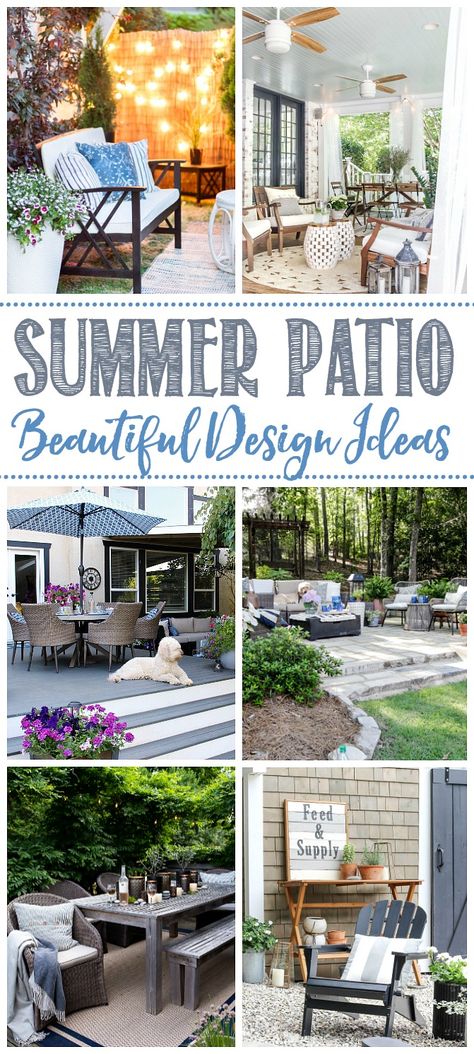 Beautiful summer patio decorating and design ideas. Awesome ideas for any space! #patiodesign #patiodecor #outdoorliving Summer Patio Decor, Back Deck Decorating, Small Deck Decorating Ideas, Summer Patio, Apartment Patio Decor, Decorating Ideas On A Budget, Deck Decorating Ideas, Diy Outdoor Decor, Patio Decorating Ideas On A Budget