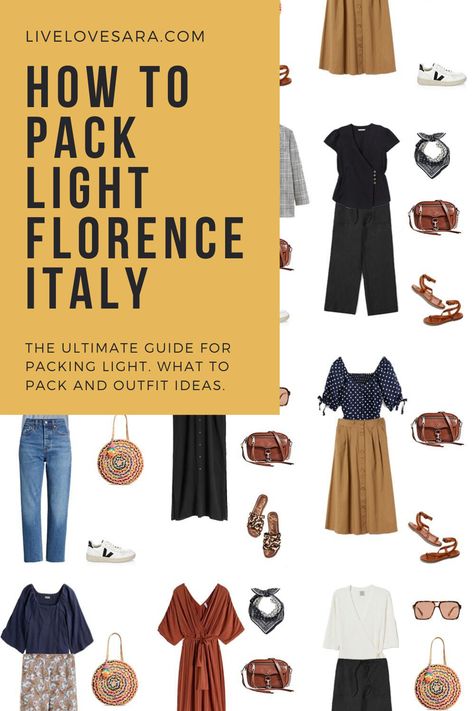 What to pack for 10 days in Florence packing list | Florence Outfit Ideas | What to Wear in Florence | Italy Packing list | Spring Packing List | Italy Outfit Ideas | What to Wear in Italy | Packing Light | Capsule Wardrobe | travel wardrobe | Summer packing list | travel capsule | livelovesara What To Wear In Florence Italy In Fall, 7 Days In Italy Outfits, Fall Italy Travel Outfits 2023, Spring Outfits 2023 Italy, Spring Outfits Italy Womens Fashion, 10 Days In Italy Packing Lists Fall, 10 Days In Italy Outfit, Sicily Capsule Wardrobe, Genoa Italy Outfit