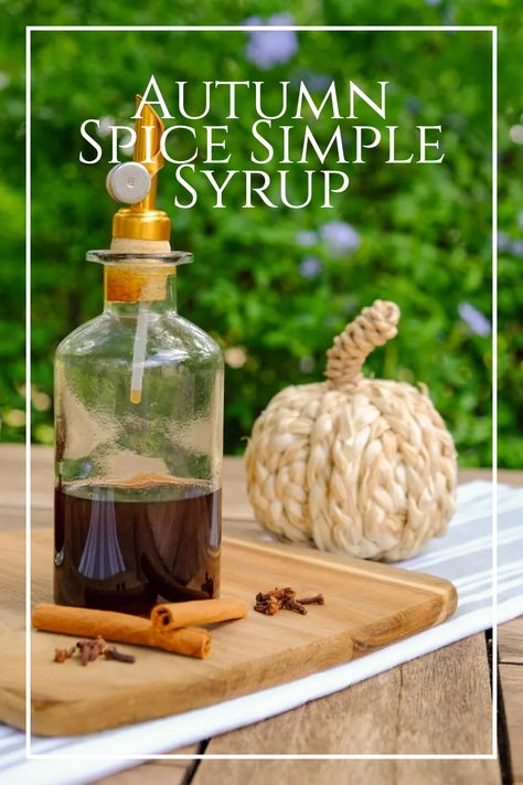 This autumn spice simple syrup recipe adds amazing fall flavors to your coffee and fall cocktails! Tap or click on the pin for this easy recipe! Spiced Simple Syrup, Best Fall Recipes, Homemade Coffee Syrup, Simple Syrup Recipe, Simple Syrup Cocktails, Fall Fun Food, Simple Syrup Recipes, Cocktail Syrups, Homemade Coffee