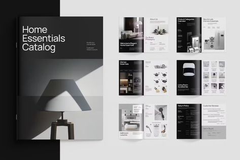 Modern Home Appliance Catalog Template, Print Templates ft. minimalist & showcase - Envato Elements Minimal Catalog Design, Catalog Design Layout Products, Design Print Layout, Catalog Design Layout, Product Catalog Template, Presentation Format, Catalog Template, Home Design Magazines, Product Catalogue