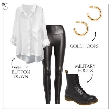 16 Faux Leather Leggings Outfit Ideas For Any Occasion | Swift Wellness Leather Look Leggings Outfit Casual, Mid Size Leather Leggings Outfit, Looks With Leather Leggings, Leather Leggings Outfit Night Out, How To Style Black Faux Leather Leggings, Black Leather Leggings Outfit Casual Sneakers, Leather Look Leggings Outfit Night, Faux Leather Tights Outfit, Leather Leggings 2023