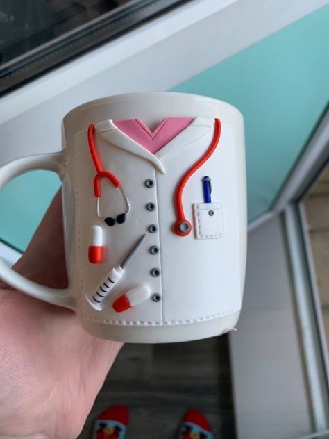 Respiratory Student, Mugs Clay, Doctor Stethoscope, Cardiologist Gift, Doctor Jewelry, Student Doctor, Clay Gifts, Doctor Mug, Customized Mug