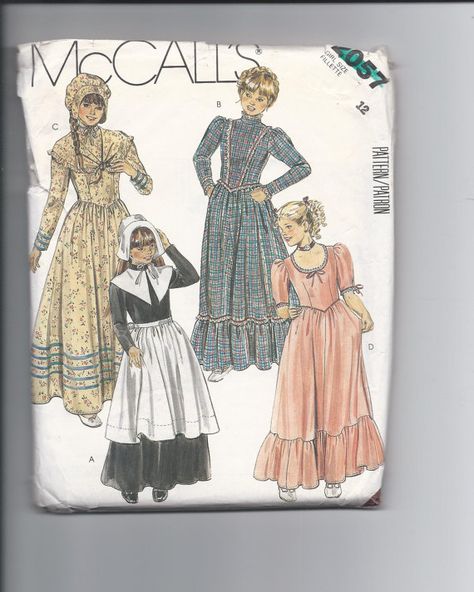 Thanksgiving Costume Pilgrim Prairie Dress by DawnsDesignBoutique, $5.00 Pilgrim Dresses, Thanksgiving Costume, Pilgrim Costume, Girls Long Dresses, Costume Sewing Patterns, Costume Patterns, Mccalls Sewing Patterns, Mccalls Patterns, Prairie Dress