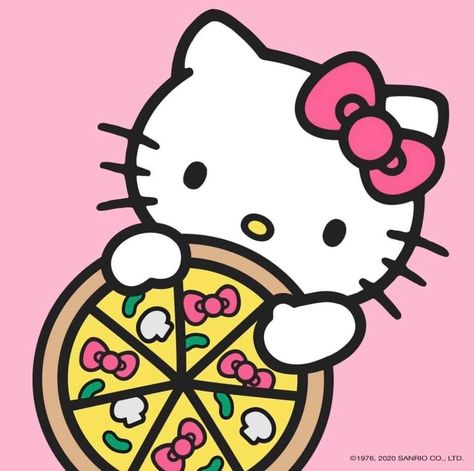 Sanrio Printables, Hello Kitty Pizza, Hello Kitty Eating, Sanrio Wallpapers, Hello Kitty Imagenes, Animes Emo, Images Hello Kitty, Hello Kitty Printables, Hello Kitty Images