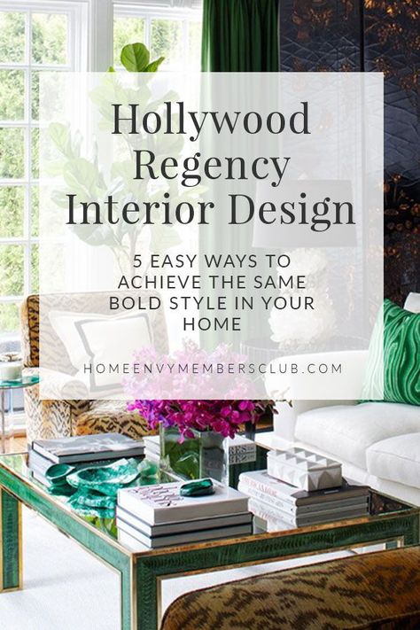 HOLLYWOOD REGENCY - HOW TO GET THE LOOK. Although it’s not a style of interior design we’ve fully embraced here in the UK just yet, if Pinterest is anything to go by, the popularity in Hollywood Regency is certainly growing. Read through to discover five design elements to consider including statement wallpaper, furniture, lighting, colours that work well together and so much more interior design advice and inspiration #hollywoodregency #interiordesign Hollywood Regency Decor Dining Room, Hollywood House Aesthetic, Modern Regency Interior, Regency Style Interior, Hollywood Glam Interior Design, Natalie Gisborne, Hollywood Regency Interior Design, Regency Interior Design, Hollywood Regency Living Room