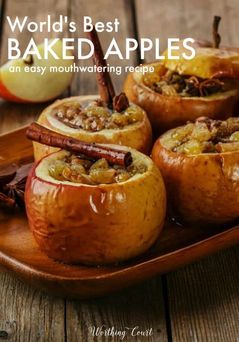 Essen, Baked Fruit Recipes, Easy Baked Apples, Baked Apple Dessert, Baked Apple Recipes, Apple Recipes Easy, Apple Dessert Recipes, Baked Fruit, Baked Apple