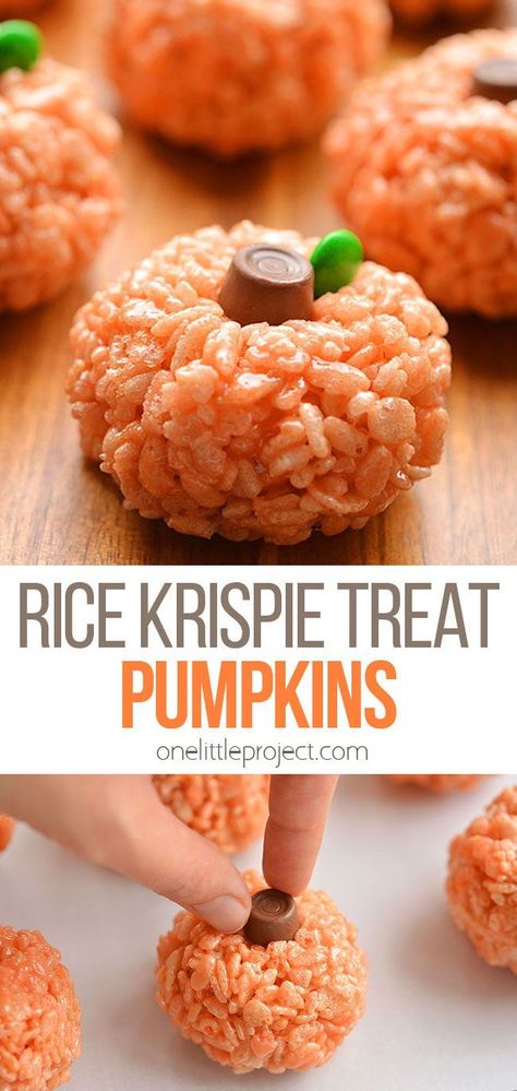 Pumpkin Rice Krispies, Plat Halloween, Halloween Backen, Dessert Halloween, Halloween Decor Diy, Halloween Fest, Halloween Food Treats, Easy Halloween Food, Halloween Party Snacks