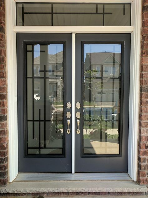 Wrought – ZEY – A1 Glass Inserts Glass Door With Grill Design, Main Window Glass Design, Glass Gate Design Modern, Main Door Window Glass Design, Windows Design Modern, Window Glass Design Modern, Glass Door Design Modern, Glass Front Door Ideas, Glass Designs For Windows