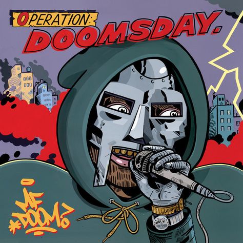 MF DOOM's "Operation: Doomsday" re-issue. Artwork by Jason Jagel. Released via Stones Throw Records 2010. Mf Doom Albums, Doom Cover, Operation Doomsday, J Dilla, Mos Def, Cool Album Covers, Rap Albums, Mf Doom, Hip Hop Albums