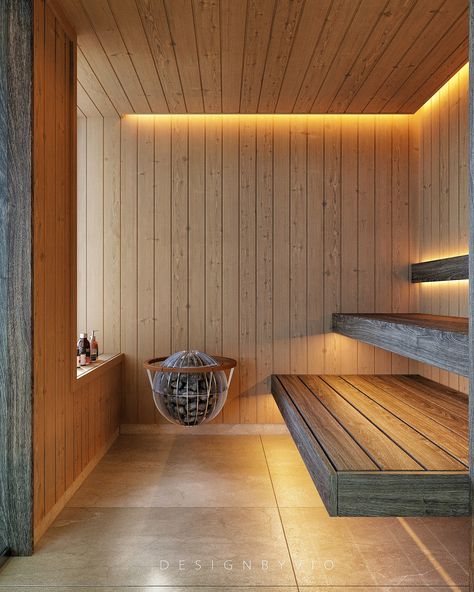 Relax room & Sauna on Behance Sauna Bathroom Design, Scandinavian Saunas, Relax Room, Sauna Lights, Wood Sauna, Home Spa Room, Sauna Diy, Sauna House, Dry Sauna