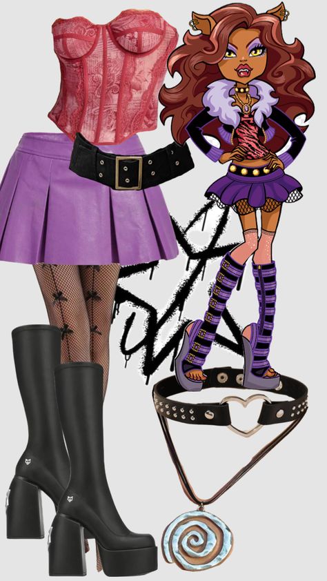 clawdeen wolf halloween outfit//shein #halloween #halloweencostume #halloweeninspo #monsterhigh #monsterhighcostume #shein #sheininspo #sheinhalloween #corset #miniskirt #nakedwolfe #boots Monster High Halloween Costumes, Monster High Halloween, Outfit Shein, Stylish Outfits Casual, Wolf Costume, Halloween Princess, Trio Halloween Costumes, Clawdeen Wolf, Pretty Halloween Costumes