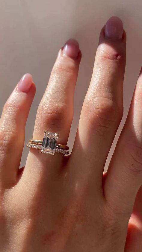 Engagement Ring Emerald Cut Moissanite Ring Unique Ring Gold Vintage Cluster Bridal Set Emerald Cut Wedding Ring 14k Moissanite Wedding Ring ✦Purpouse of Ring ✦ → Engagements 💍 💑 🎉 → Weddings ️𓍢ִ໋🌷͙֒ → Anniversaries  → Fashion accessories ✮.𖥔 ݁ ˖˚୨୧ → Religious significance † 🌷͙֒ 🕊️💍 → Cultural significance  → Achievements gifts 🎖️ → Symbolic gestures of love or commitment ᥫ᭡   Certainly, you can request a certificate for Moissanite and Lab Grown Diamond, which verifies its authenticity and quality, similar to diamond certificates. The stones in jewelry are 100% hand-crafted it is cut and polished by our experienced craftsman.  Moissanite/Lab Grown Diamond is the diamond's best alternative.   ✦ Please allow us 1-2 weeks processing time as it is customized only for you.✦  Descript Wedding Ring Gold Set, Gold Emerald Cut Ring Engagement, Wedding Band With Emerald Cut Engagement, Emerald Gold Wedding Rings, Emerald Cut Engagement Ring Unique Band, Wedding Ring Emerald Cut Gold, Emerald Cut Engagement Ring Silver Band, Emerald Cut Thick Band Engagement Ring, Stacked Emerald Cut Engagement Ring