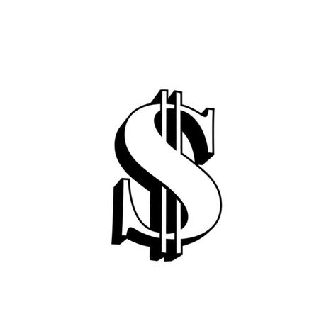 Dollar Bag Tattoo, Money Aesthetic Icon, Gangster S, Money Sign Tattoo, Az Logo, Dollar Sign Tattoo, Cash Logo, Dollar Logo, Small Black Tattoos