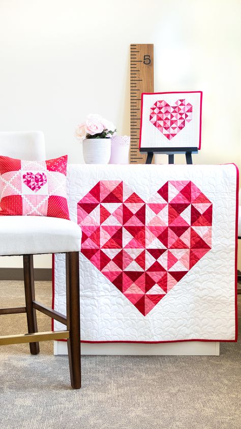 Quilted Heart Wall Hanging, Valentine’s Day Quilt Patterns, Heart Strip Quilt Free Pattern, Large Heart Quilt Pattern, Have A Heart Quilt, Valentines Wall Hanging Quilt, Heart Shaped Quilt Pattern, Valentine Mini Quilts Wall Hangings, Have A Heart Quilt Pattern Free