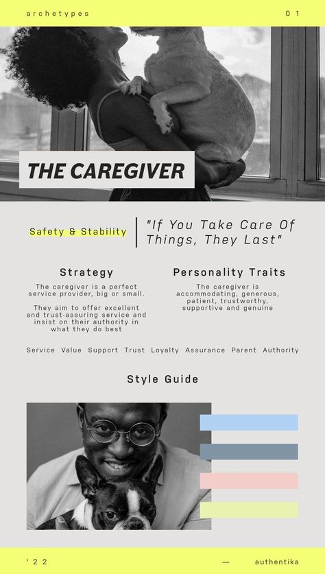 The caregivers are big on service and value assurance, even if it means sacrificing their own interests, which is best to be avoided! Actually, many business owners I created the branding for strive to be the best example of the caregiver archetype, incorporating loyalty, friendliness and assurance into their service. #branding #brandarchetype #smallbusinessbranding Caregiver Archetype, Service Branding, Branding Checklist, Healing Inspiration, Kids Spa, Personality Psychology, Brand Archetypes, Trust And Loyalty, Make Dreams Come True