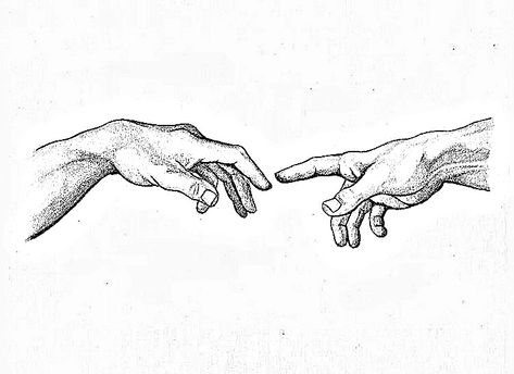 Creation Of Adam Tattoo Ideas, Hands Of God Tattoo Design, Hand Of David Tattoo, Greek Patchwork Tattoo, Michaelangelo Tattoos, Michael Angelo Tattoo, Hands Touching Tattoo, Tattoo Of Hands, Hands Reaching For Each Other