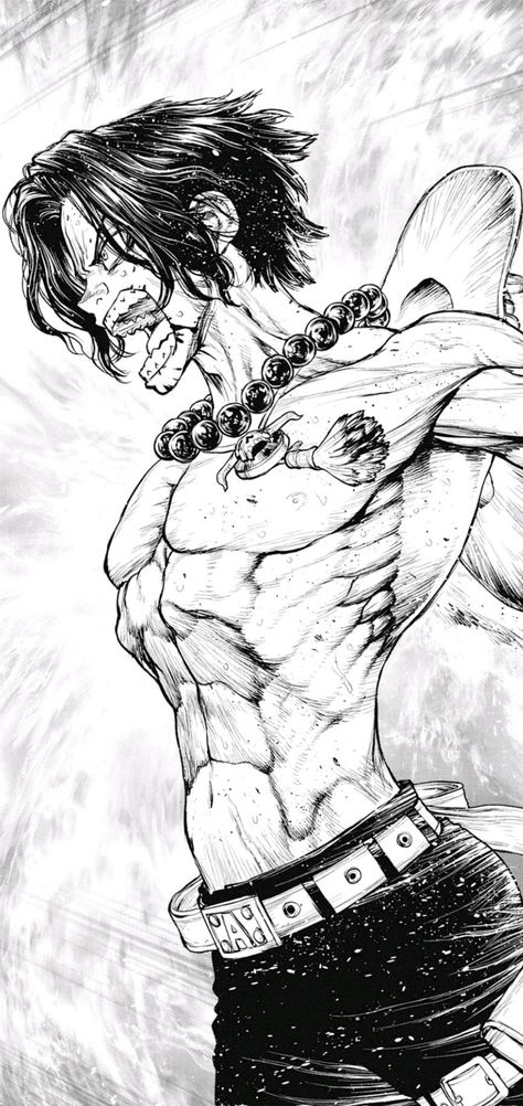 One Piece x Dr Stone Boichi Manga Art, Dynamic Manga Panel, Portgas D Ace Manga Panel, Boichi One Piece, Chest Anatomy, Boichi Art, Boichi Manga, Dr Stone Manga, Junggi Kim