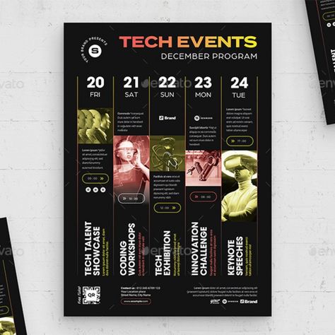 Event Schedule Calendar Flyer Template Event Schedule Design Poster, Schedule Design Layout, Events Calendar Design, Event Schedule Design, Calendar Flyer, Event Poster Inspiration, Booklet Design Layout, Calendar Design Layout, Event Poster Design Inspiration