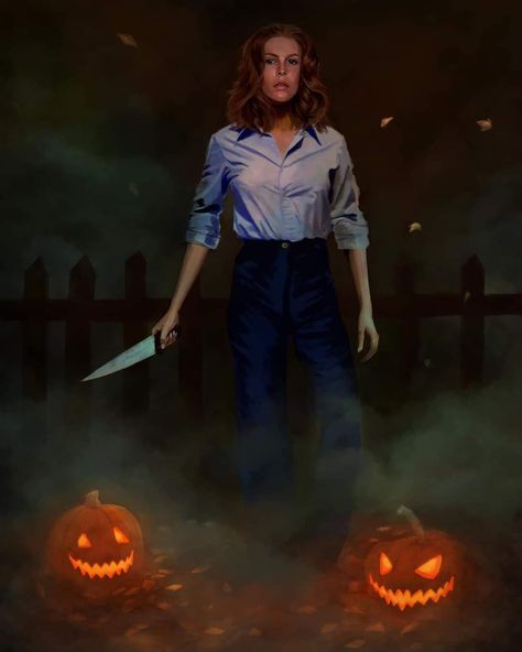 scaryvibes.com on Instagram: “The night he came home #halloween #halloweeneveryday #halloweenkills #jaimeleecurtis #horrorpage #artwork #saturdaynight #saturdayvibes” Michael Myers And Laurie Strode Costumes, Halloween 1978 Poster, Laurie Strode, Halloween Crafts Preschool, Halloween 1978, Halloween Iii, Halloween 3, Halloween Express, Halloween Everyday