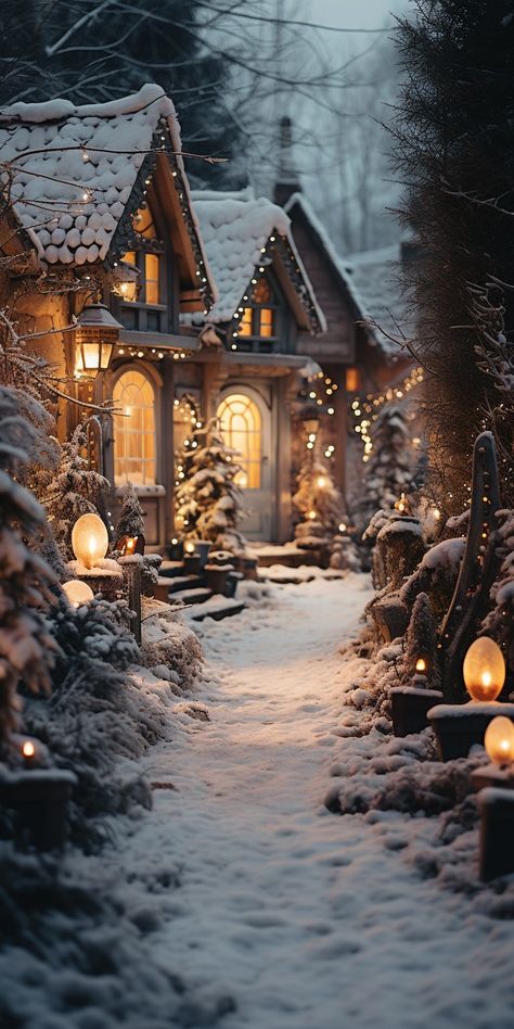 Winter Wonderland Wallpaper, Winter Christmas Scenes, Magical House, Beautiful Winter Scenes, Iphone Wallpaper Winter, Background 4k, Xmas Wallpaper, Christmas Scenery, Christmas Phone Wallpaper