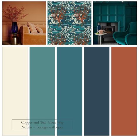 Dark Teal And Orange Bedroom, Burnt Orange Blue And Grey Living Room, Blue Green Red Orange Living Rooms, Burnt Orange Blue Bedroom, Dark Orange Accent Wall, Colours That Go With Burnt Orange, Blue And Orange Accent Wall, Dark Blue Burnt Orange Living Room, Orange Couch Blue Walls