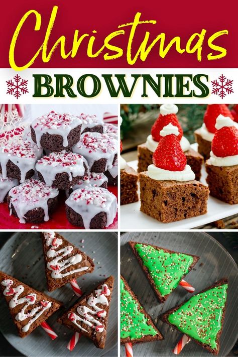 Xmas Brownie Ideas, Brownie Christmas Cookies, Brownie Decorating Ideas Christmas, Brownie Reindeer, Christmas Cookie Brownies, Christmas Brownie Ideas, Christmas Brownies Recipe, Brownies For Christmas, Brownie Recipes Christmas