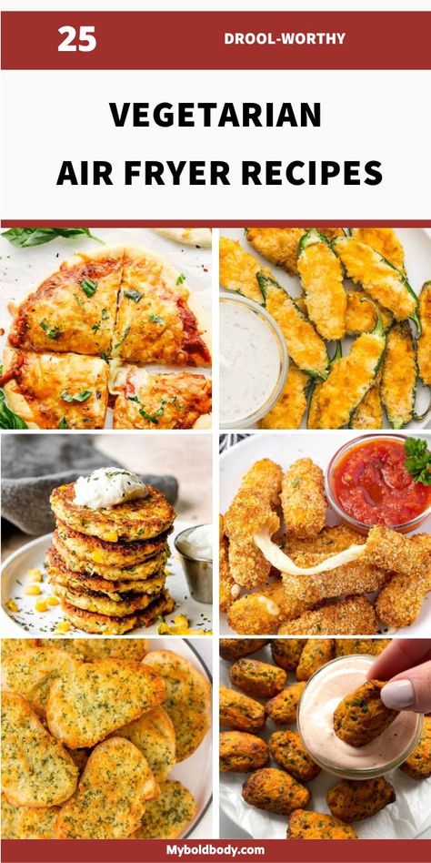 Wondering what tasty meatless meals you could make in your air fryer? Well here are 25 amazing vegetarian air fryer recipes you're going to want to try. Easy to make, full of flavor, and super satisfying. Lots of vegan options are also included. Vegetarian Recipes Air Fryer, Airfryer Recipes Vegetarian, Airfryer Vegetarian, Vegetarian Air Fryer Recipes, Vegetarian Air Fryer, Vegetarian Protein Recipes, Vegetarian High Protein, Air Fryer Recipes Vegetarian, Vegetarian Protein