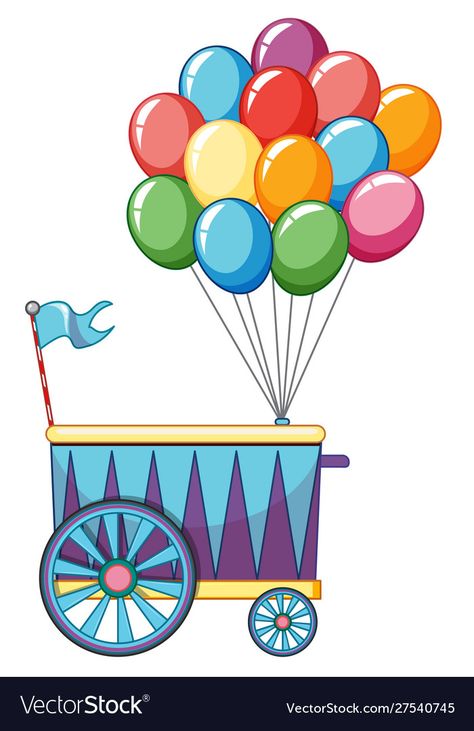 Funfair Illustration, Balloon Vendor, Carnival Balloons, Circus Balloons, Balloons Illustration, Fair Tickets, Janmashtami Decoration, Balloon Illustration, Drawing Lessons For Kids