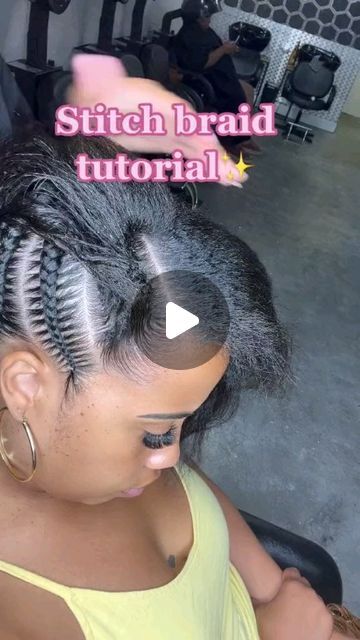 Stitch Braid Natural Hair, Stitch Braids For Beginners, Stitch Braids Tutorial Videos, How To Dutch Braid Your Own Hair For Beginners, Braiding For Beginners Step By Step, How To Do Stitch Braids Step By Step, Easy Braids With Beads, Stitch Braid Tutorial, How To Do Stitch Braids