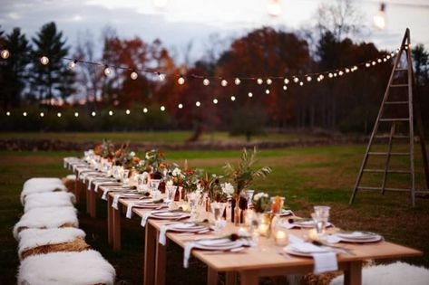 An Ingenious Hack for Building a Giant Table | Kitchn Fresco, Harvest Dinner Party, Outdoor Dinner Party, Athena Calderone, Al Fresco Dinner, Party Seating, Friendsgiving Dinner, Fall Dinner Party, Dinner Party Decorations