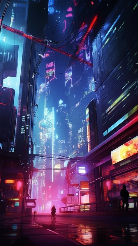 Kota Masa Depan, Cyberpunk Cities, Aesthetic Buildings, Neon Cyberpunk, Sci Fi City, Futuristic Aesthetic, Cyberpunk Anime, Cyberpunk Aesthetic, Cyberpunk City