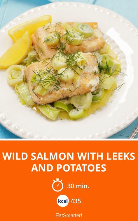 Leek And Salmon Recipe, Leek Salmon, Leek Recipes Side Dishes, Leek And Potato Recipes, Leeks And Potatoes, Braised Leeks, Leek Recipes, Trout Recipes, Creamed Leeks