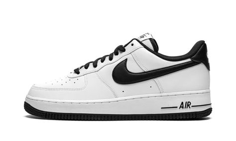 Nike Air Force 1 '07 "White / Black Custom Air Force 1 Black And White, Air Force 1 Black And White, Nike Air Force Black, White Black Shoes, White Air Force 1, Air Force Shoes, Nike Shoes Air Force, Black And White Nikes, Eid Outfit