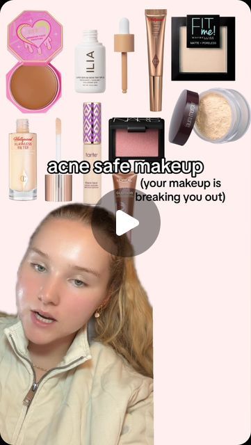 Millie Mae on Instagram: "acne safe makeup!!
*everything mentioned is linked in my LTK - linked in my bio*

#acnesafemakeup #noncomedogenic #acne #acneproneskin #makeup #fyp #explore" Madison Beer Acne, Acne Safe Blush, Acne Safe Makeup Products, Acne Free Makeup, Acne Makeup Looks, Noncomedogenic Makeup, Acne Safe Makeup, Safe Makeup, Simple Everyday Makeup