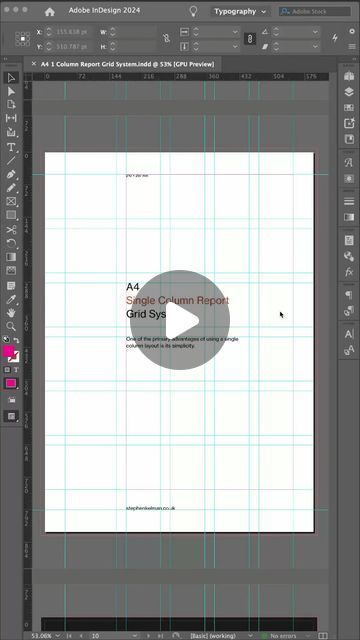 Stephen Kelman on Instagram: "An introduction to the single column report grid system for Adobe InDesign

-

This versatile one-column report grid system template for Adobe InDesign is suitable for numerous corporate and marketing design uses including business brochures, white papers and case studies. The modern, Swiss style layouts include comprehensive style sheets and typography with proportional leading.

–

#adobeindesign #indesign #graphicdesign #designinspiration #corporatedesign #businessbrochure #typography #swissstyle #proportionalleading #stylesheets #designcommunity #indesigntips #layoutdesign #businessreport" Grid Template Layout Design, Brochure Design Layout Templates, Grid System Design, Column Grid, Indesign Layout, Style Sheet, Swiss Style, Grid Layouts, Design Hack