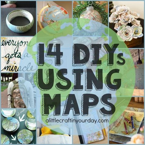 Map Diy Projects, Diy Map, Globe Crafts, Map Crafts, Map Projects, Travel Crafts, Map Paper, Magazine Crafts, Map Decor