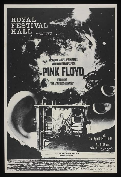 Pink Floyd Poster, Vintage Music Posters, Festival Hall, Music Poster Design, Posters For Room, David Gilmour, Rock Posters, Vintage Poster Art, Gig Posters