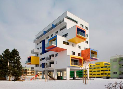 Residence Elevation, Colour Architecture, Apartment Architecture, School Building, Architecture Old, School Architecture, Facade Design, Architectural Inspiration, Salzburg