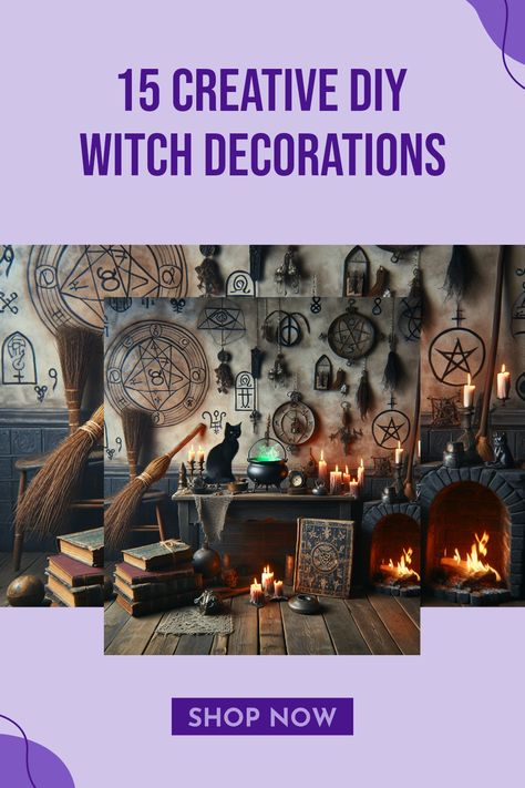 Add a magical touch to your space with these 15 unique DIY witchcraft decoration ideas! Perfect for those just starting or experienced wiccans looking to spruce up their home. From charming talismans to spell jars bursting with energy, bringing home these creative projects lets you express your craft in style. Let your imagination run wild with simple materials around your house. Create a cozy, witchy atmosphere that resonates with your spirit. Don’t wait—grab some supplies and start crafting your enchanting decor today! Witchy Entryway Decor, Witchy Wall Decor Diy, Witchy Clay Crafts Diy, Witchy Christmas Decor Diy, Witchcraft Diy Crafts, Dollar Tree Witchcraft Supplies, Diy Witch Decorations, Wiccan Decor Diy, Diy Wiccan Crafts